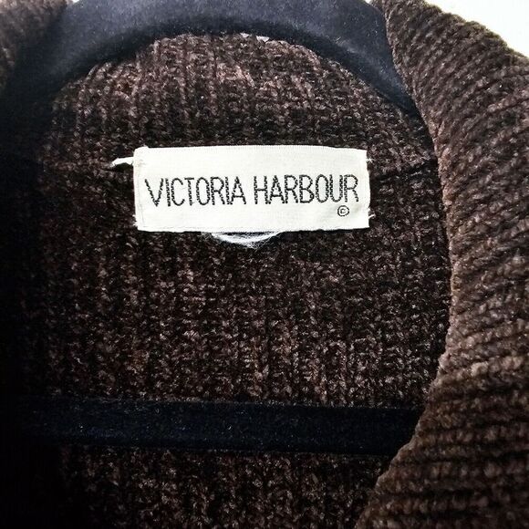 VICTORIA HARBOUR Vintage Brown Vest Full  Zip Faux Fur Pockets On Both Sides - Picture 2 of 6